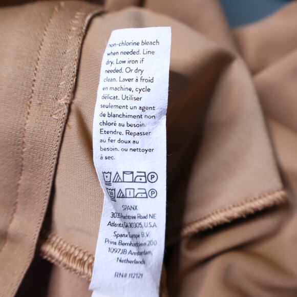 SPANX Perfect Button Ponte Pant Toffee Wide Leg High Rise Pull On Women's S - Picture 10 of 13